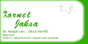 kornel jaksa business card